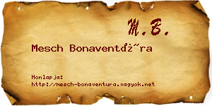 Mesch Bonaventúra névjegykártya